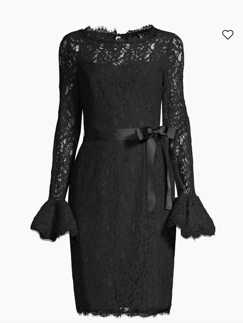 NWT Shani Black Lace Bell Sleeve Sheath Dress Size 12